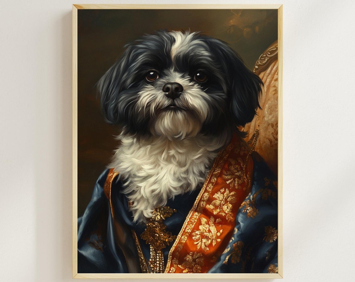 Aristocratic Havanese Royal Portrait Renaissance Quirky Dog Poster