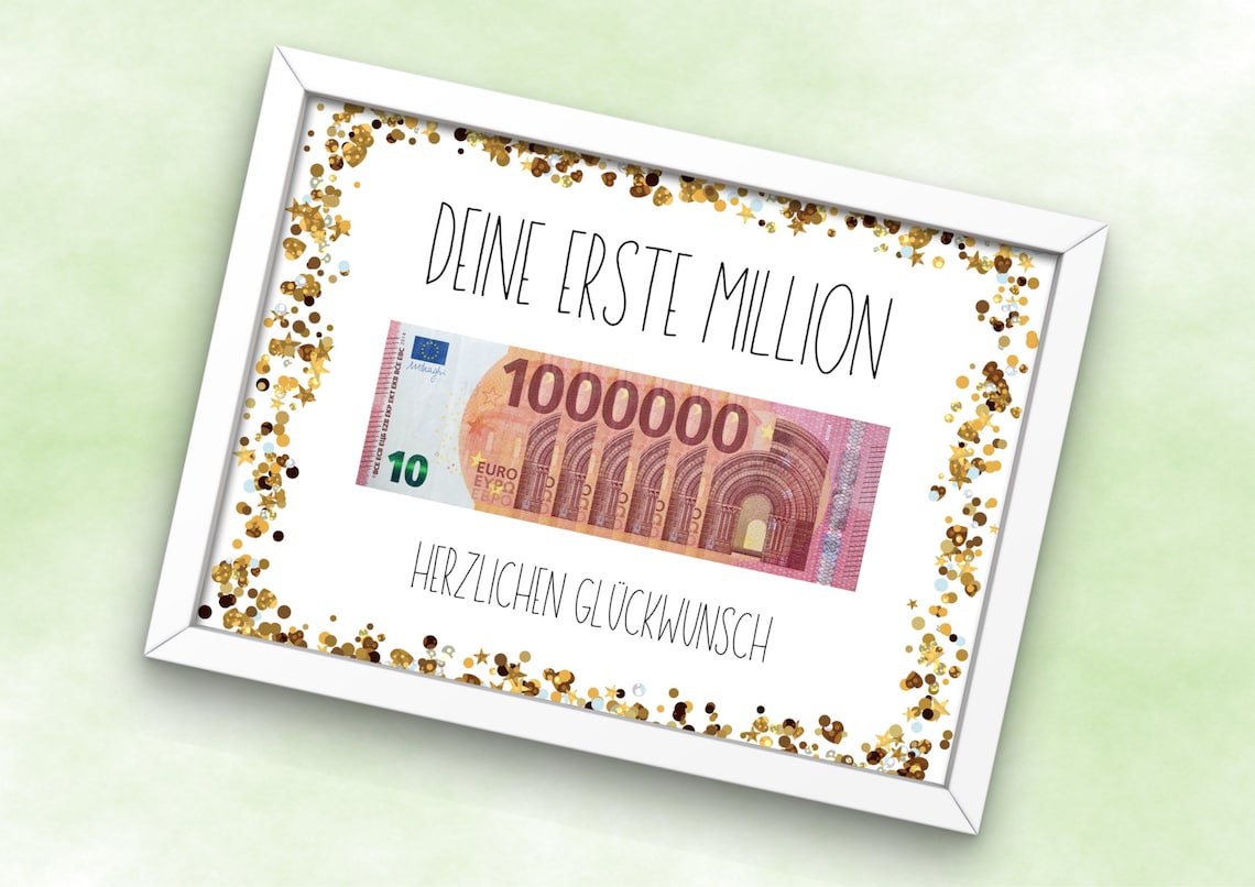 Your First Million Cash Gift, Golden Confetti Poster - Image 4