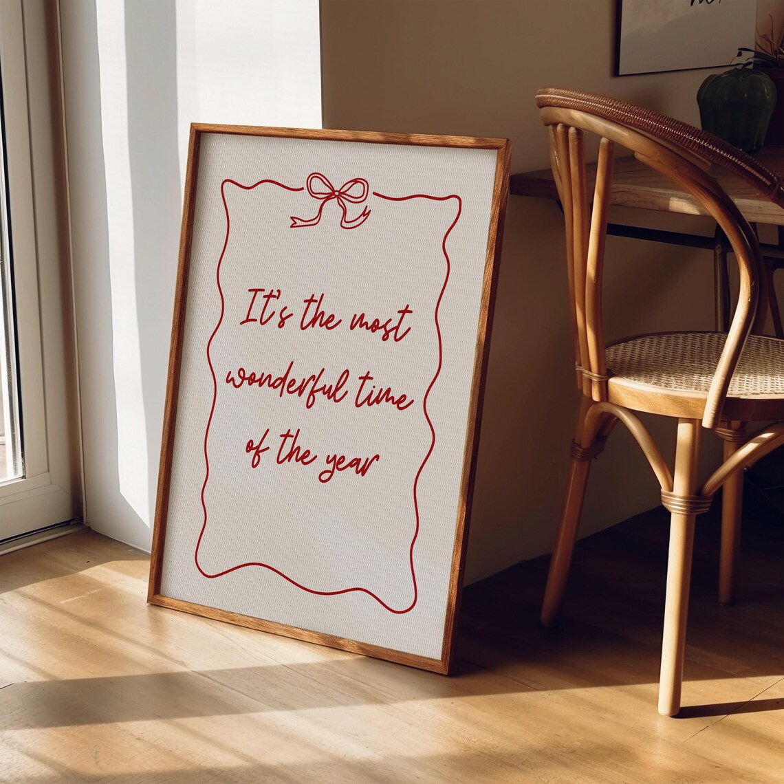 Minimalist Red Christmas Quote Art Print - Image 2