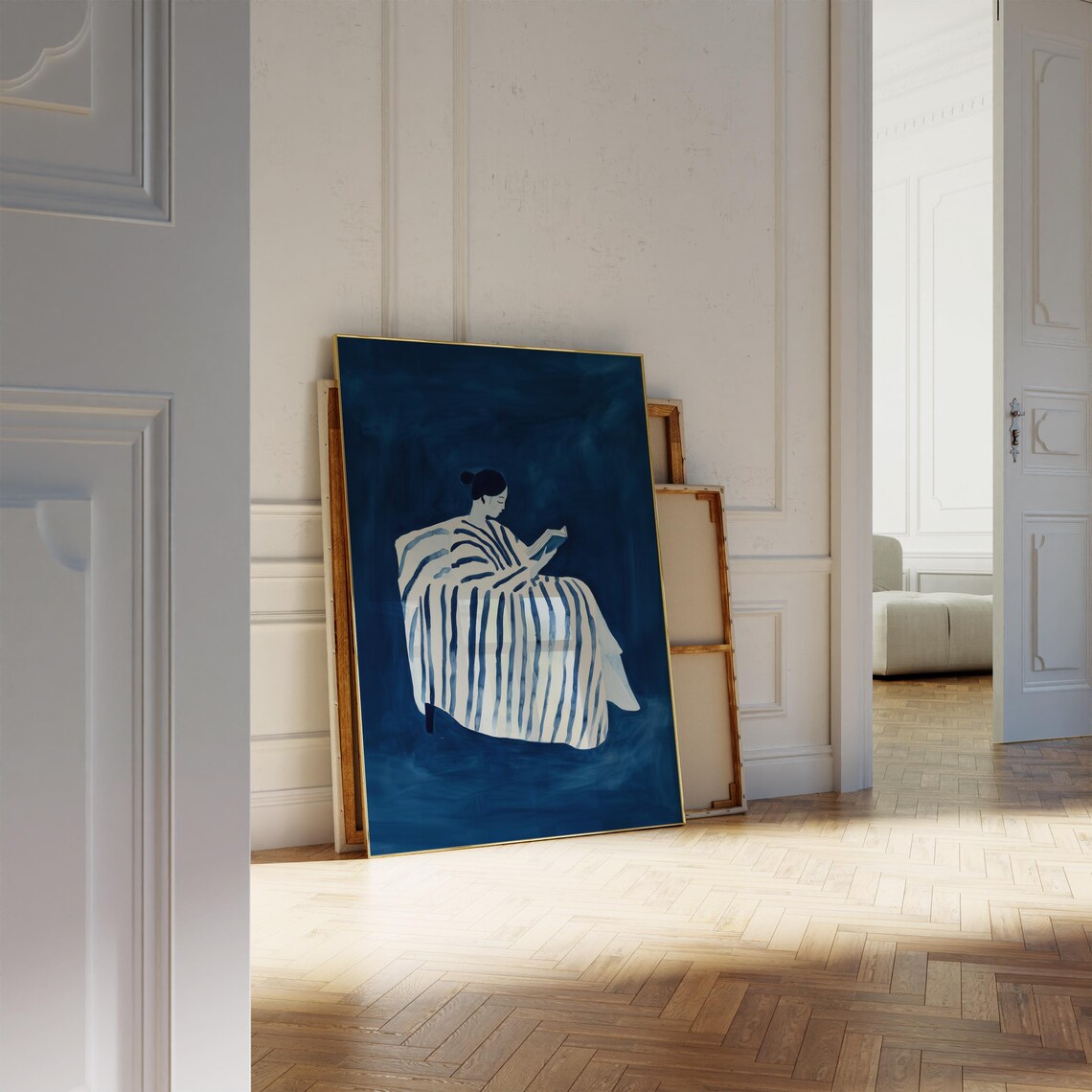 Abstract Reading Woman, Minimalist Contemporary Art - Image 2
