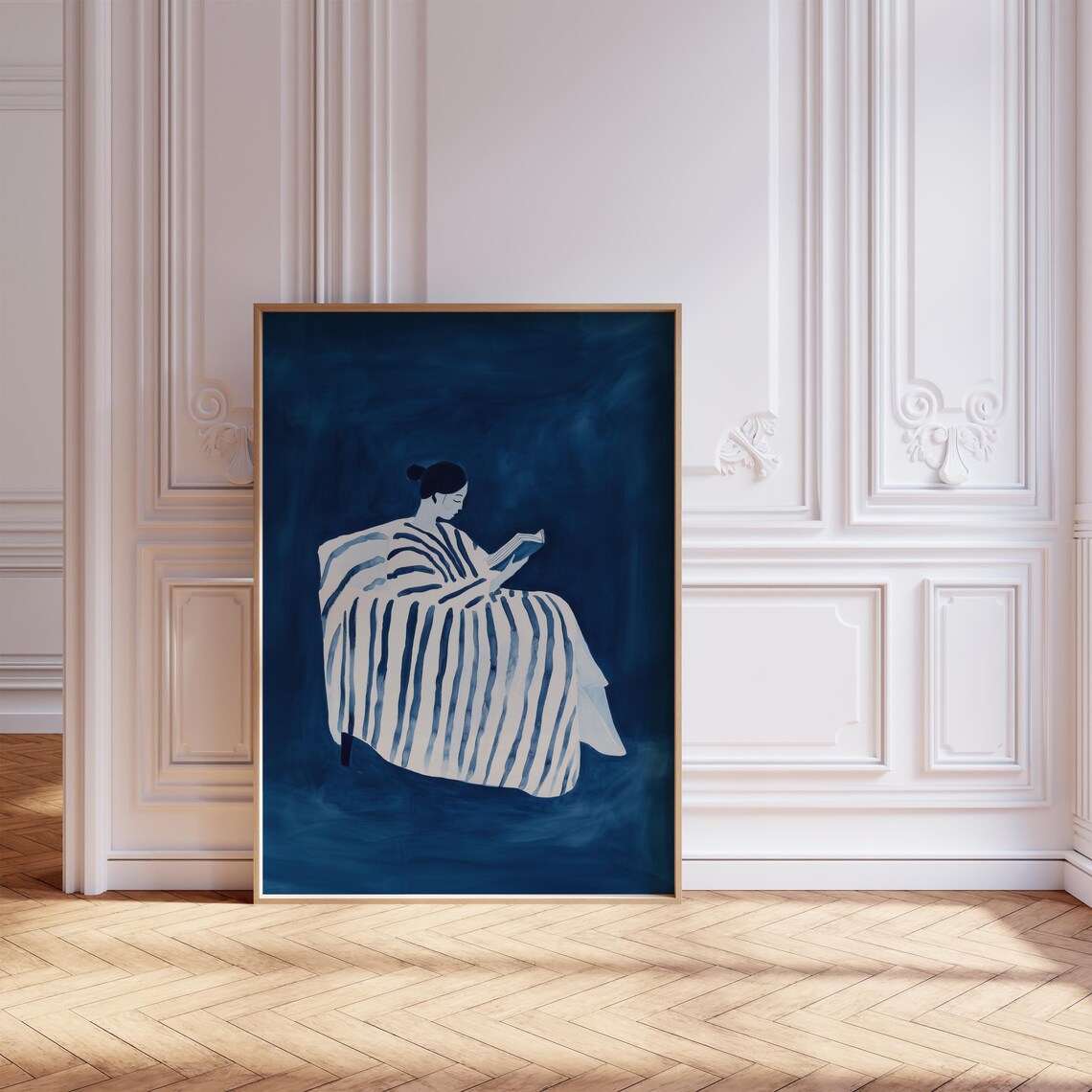 Abstract Reading Woman, Minimalist Contemporary Art - Image 5