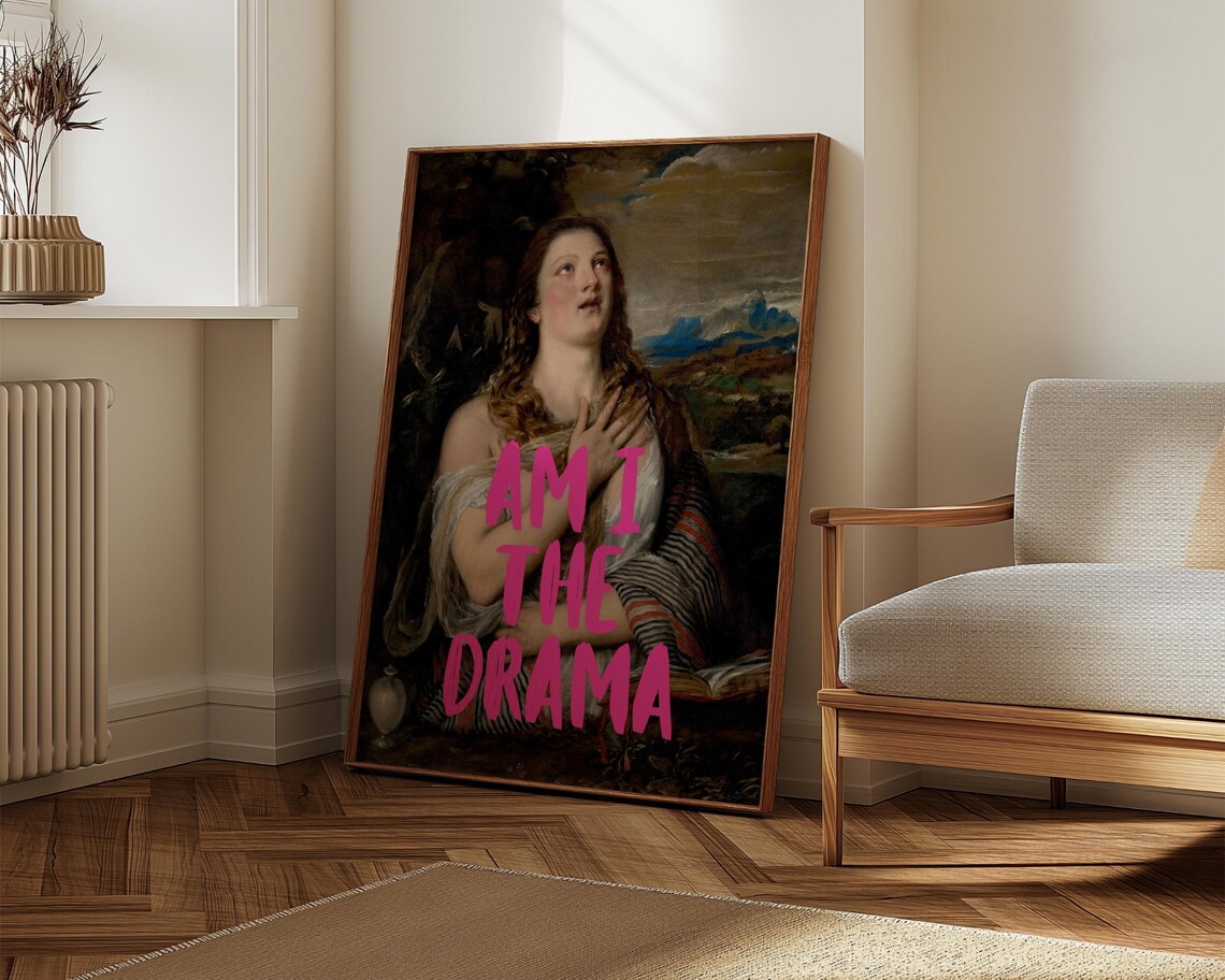 Am I The Drama Baroque Portrait Altered Classical Painting Poster - Image 7