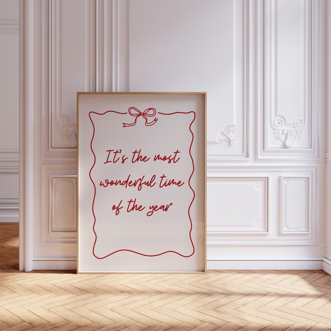 Minimalist Red Christmas Quote Art Print - Image 8