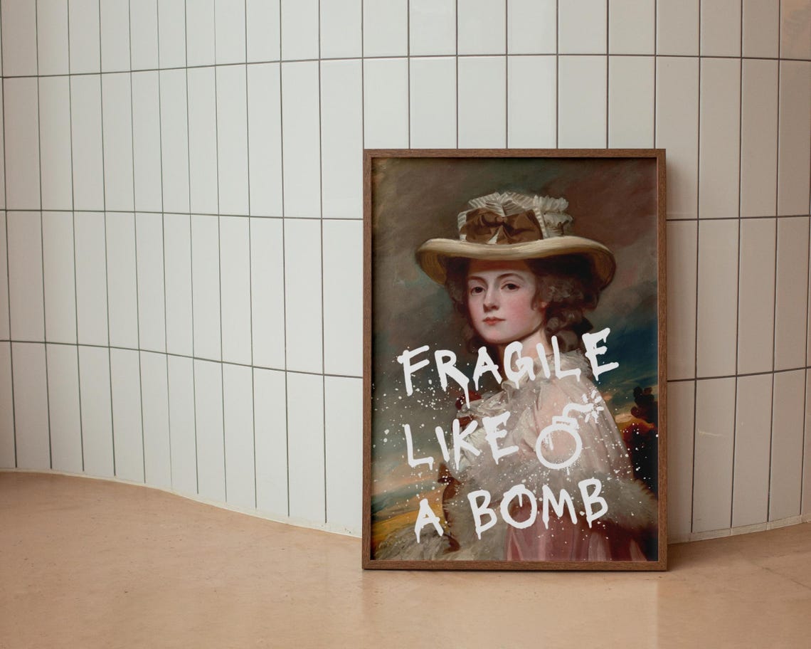 Fragile Like A Bomb Graffiti Altered Classic Hat Portrait Poster - Image 7
