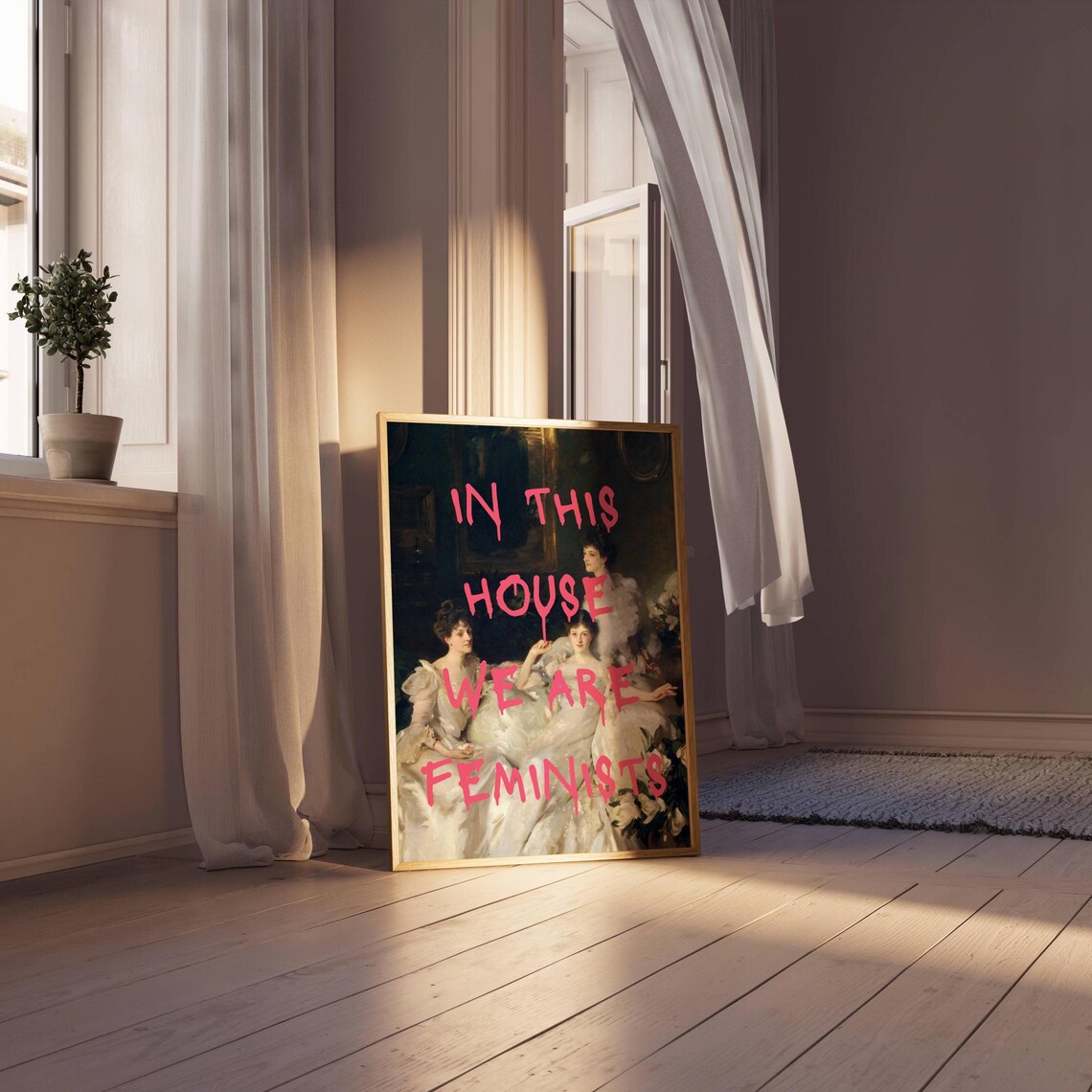 In This House We Are Feminist Art Print, Vintage - Image 2