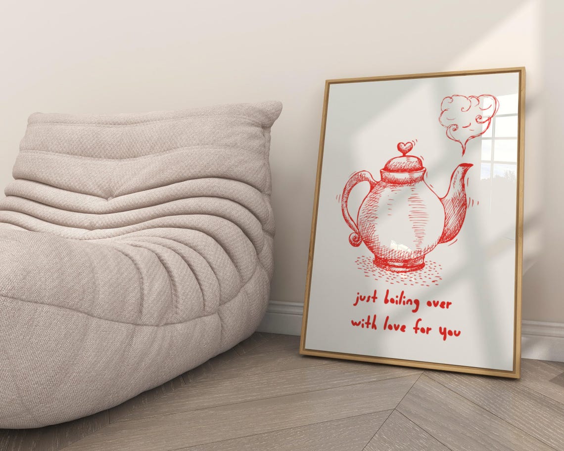Aesthetic Kitchen Decor Cute Teapot Illustration Art Kitchen Wall Art Print Dining Room Print Tea Lover Gift Retro Print Print - Image 3