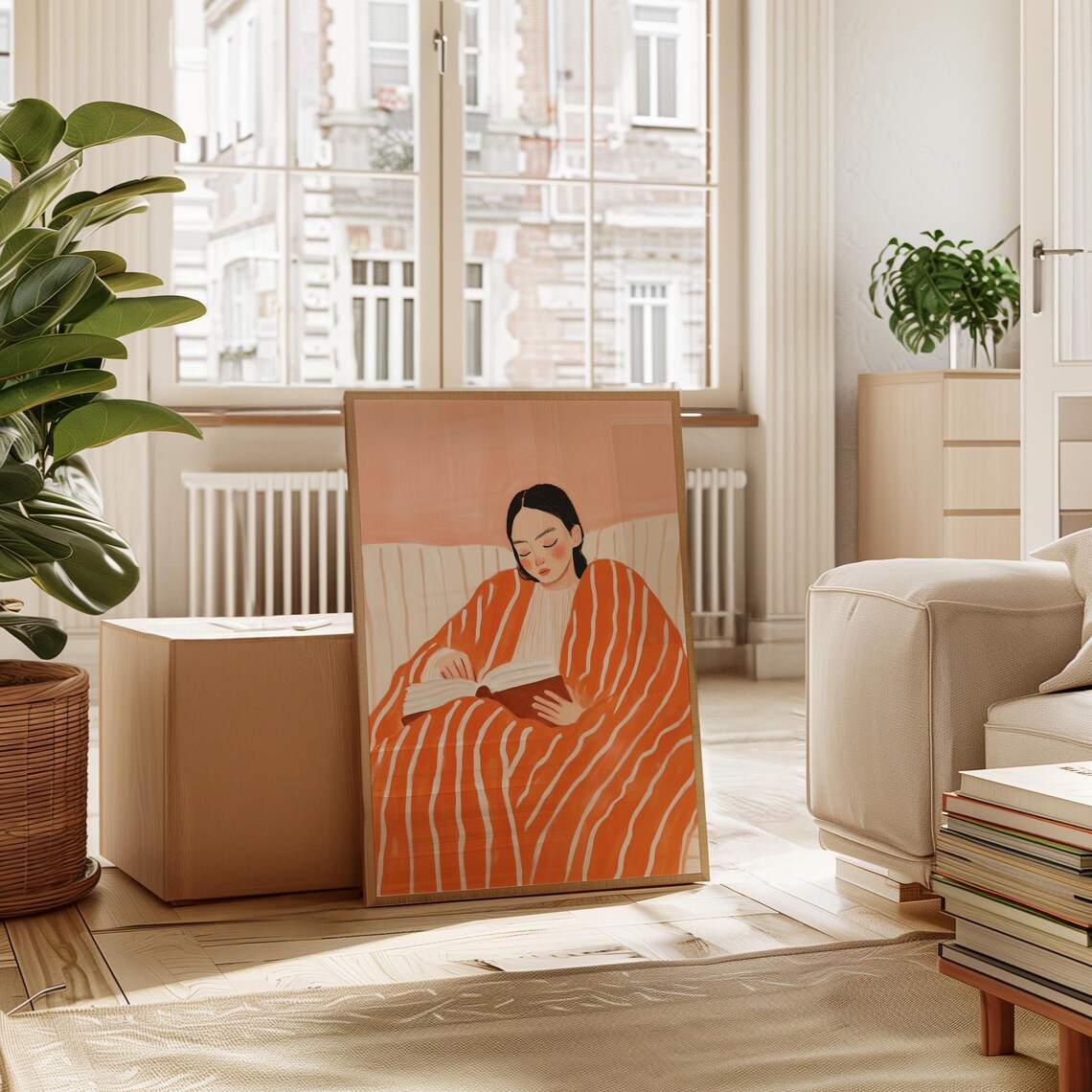 Woman Reading, Contemporary Abstract Art Print - Image 5