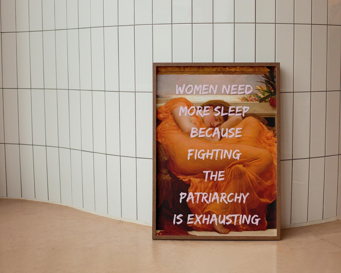 Women Need More Sleep Flaming June Feminist Classic Art Quote Poster - Image 6
