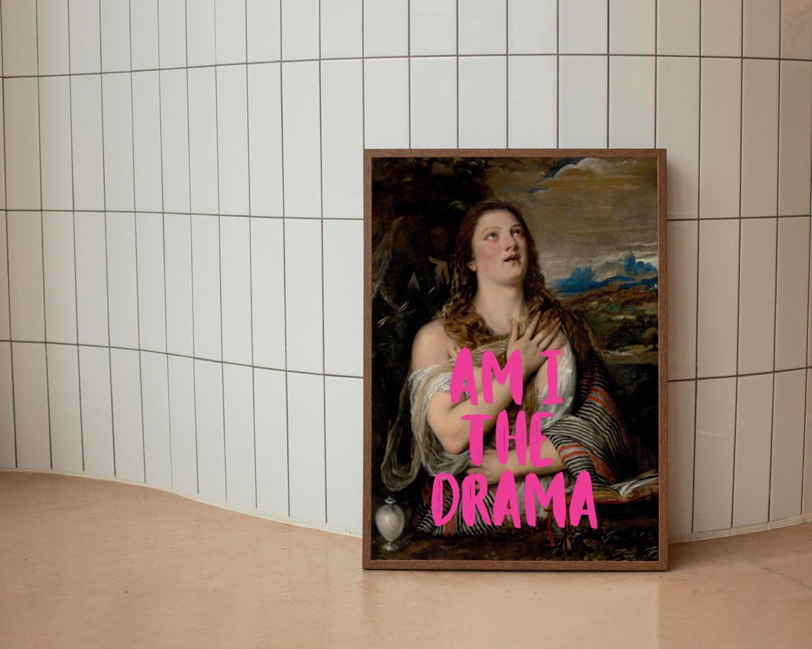Am I The Drama Baroque Portrait Altered Classical Painting Poster - Image 3