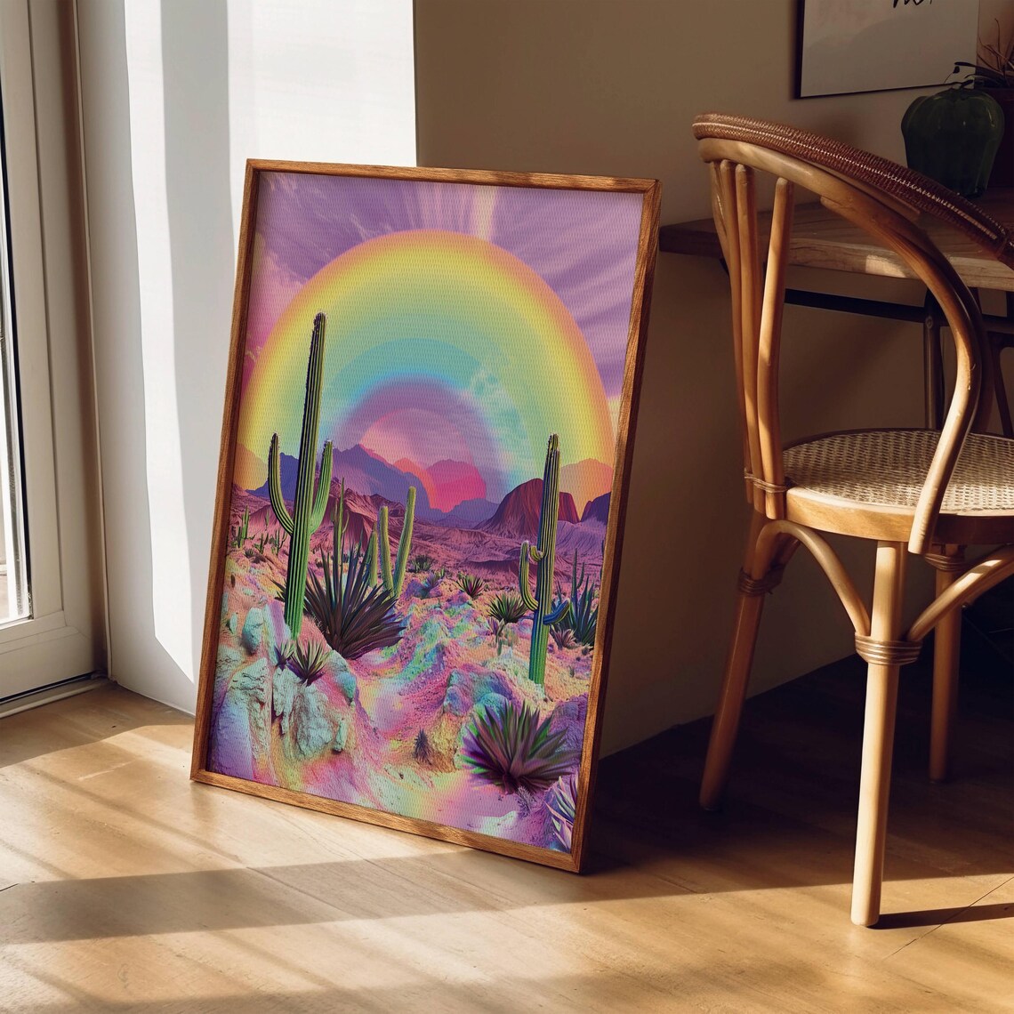 Psychedelic Desert Landscape, 70s Retro Art Print - Image 5