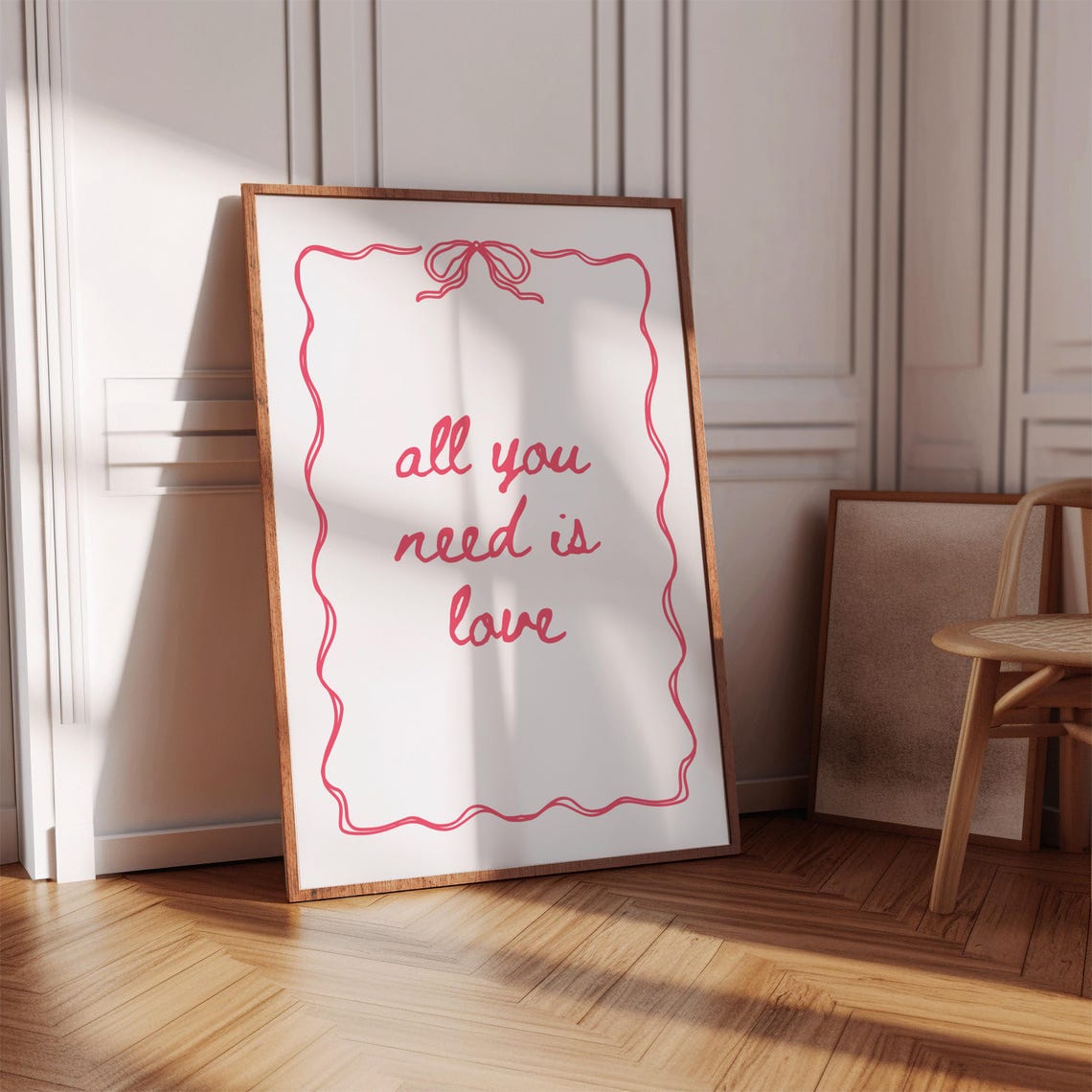 All You Need Is Love Red Script Bow Coquette Valentines Poster - Image 5