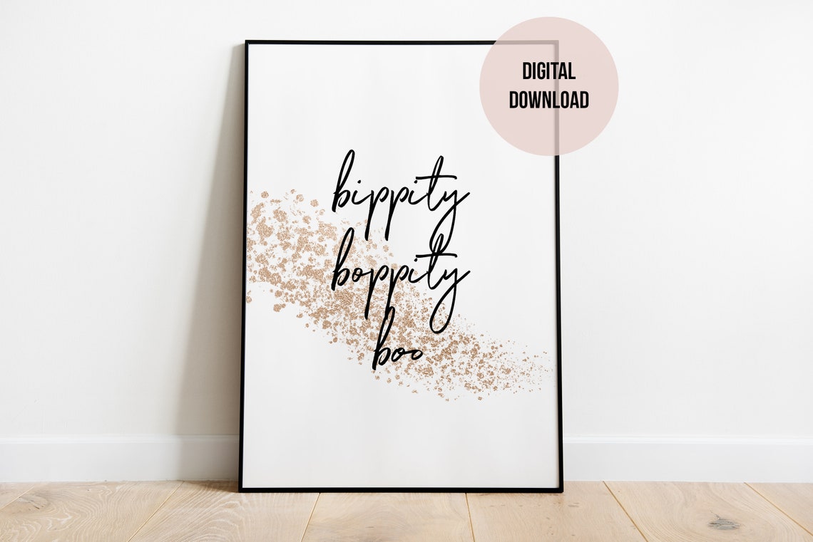 Bippity Boppity Boo Gold Glitter Halloween Magic Quote Poster