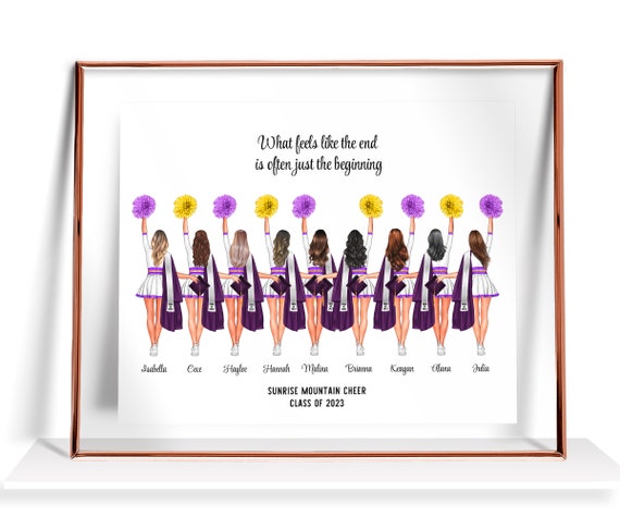 Personalized Cheerleader Graduation Print Cheerleader Graduation Gift Cheer Girl Graduation Gift Cheerleader Team Picture Cheer Gifts
