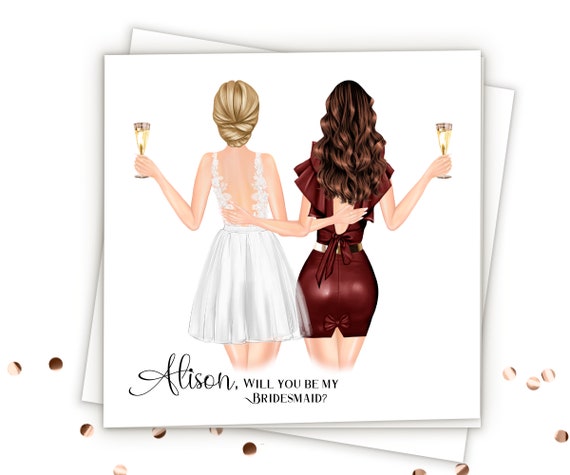 Bridesmaid Proposal Card Will You Be My Bridesmaid Proposal Gift Personalized Bridesmaid Gift Custom Bridesmaid Card Maid Of Honor Gift