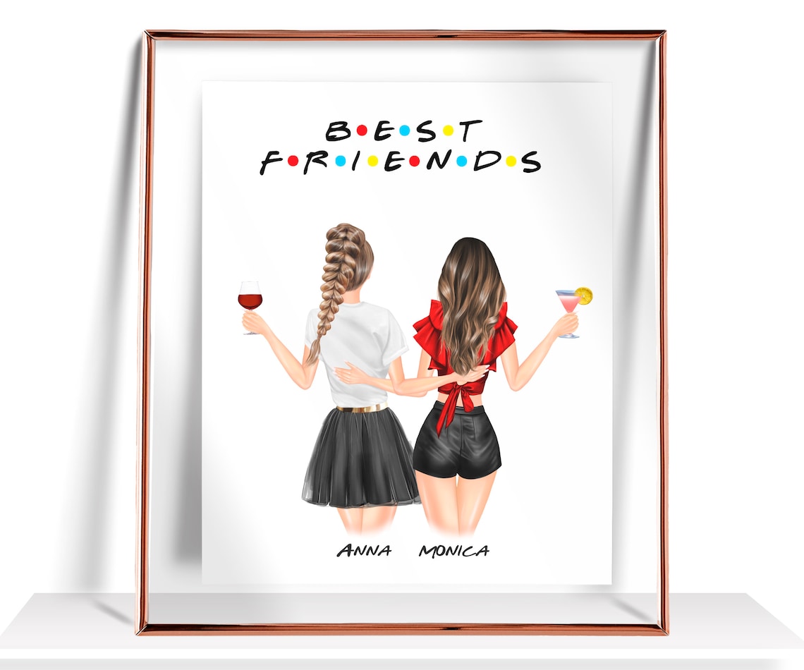Best Friends Iconic Dotted Logo Style Pop Culture Gift Poster