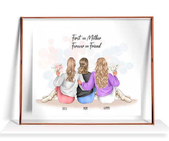 Mom Gifts Mother Daughter Gift Personalized Mothers Day Gift From Daughter Mom Birthday Gift Custom Family Portrait Mother Daughter Print