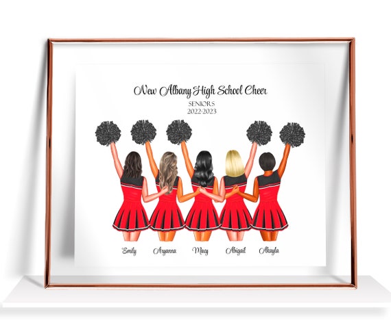 Personalized Cheerleader Seniors Gifts Cheerleaders Print Cheer Frineds Gift Personalized Cheerleader Poster Custom Cheer Team Gift