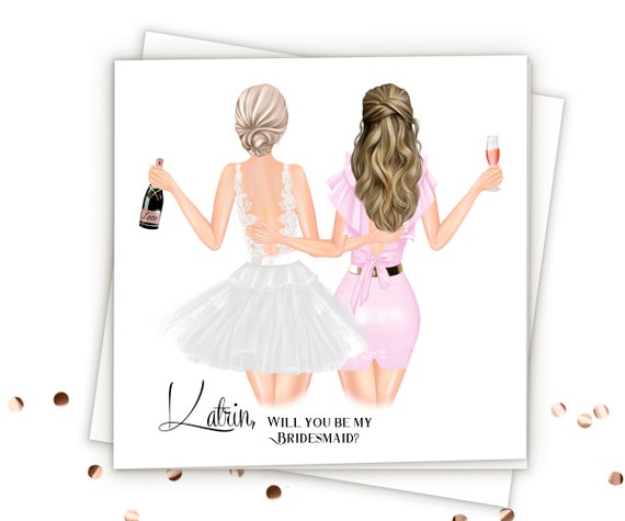 Personalized Bridesmaid Cards Will You Be My Bridesmaid Proposal Card Custom Bridesmaid Gifts Bridesmaid Proposal Gift Wedding Cards