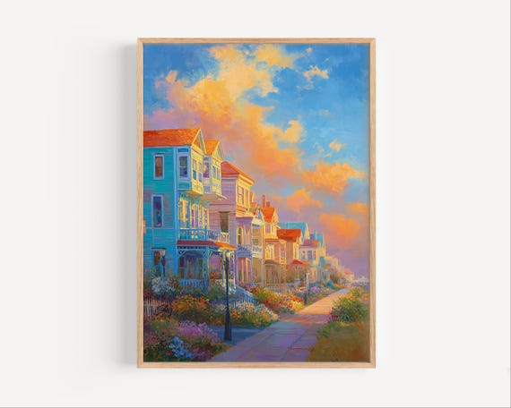 Cape May Oil Painting Print Poster Or Canvas New Jersey Paint Style Art Coastline