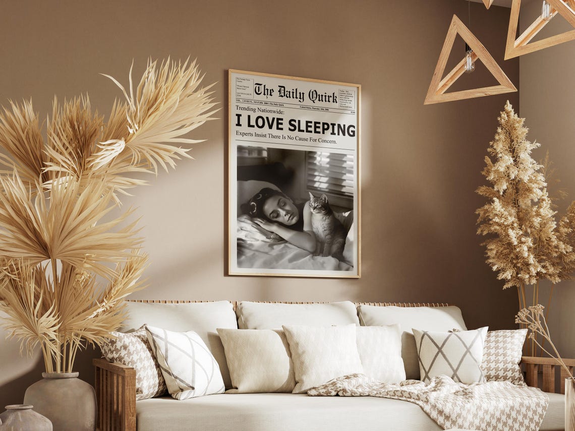 Woman Sleeping, Vintage Newspaper-Inspired Poster - Image 5