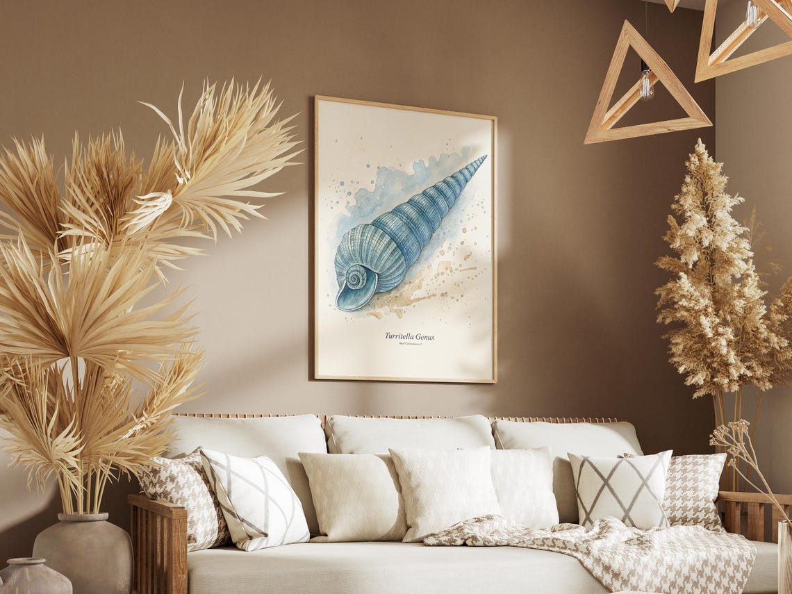 Watercolor Seashell Print, Coastal Antique Drawing - Image 5