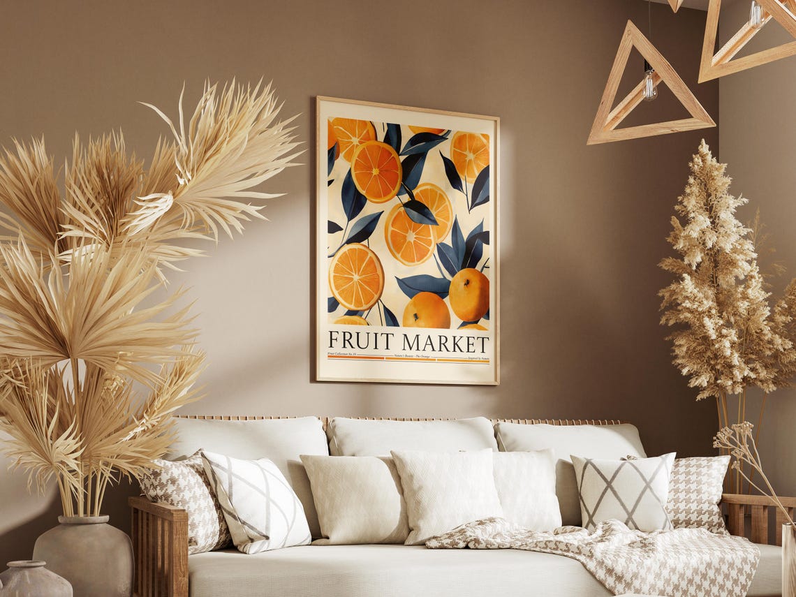 Orange Fruit Market, Kitchen Wall Decor - Image 6