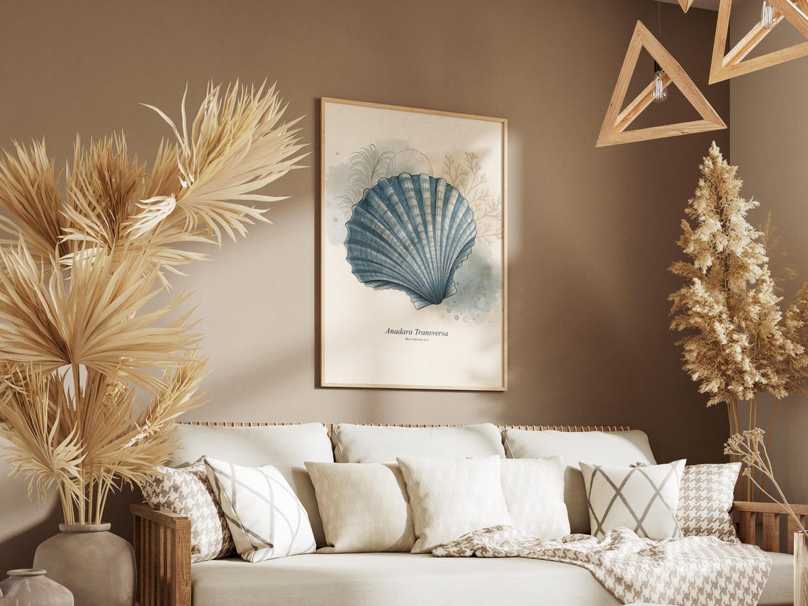 Watercolor Seashell Art Print, Coastal Antique Drawing - Image 5