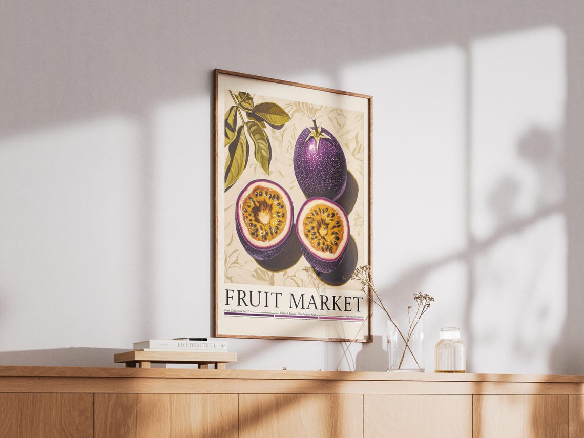 Passion Fruit Fruit Market, Kitchen Art Print - Image 2