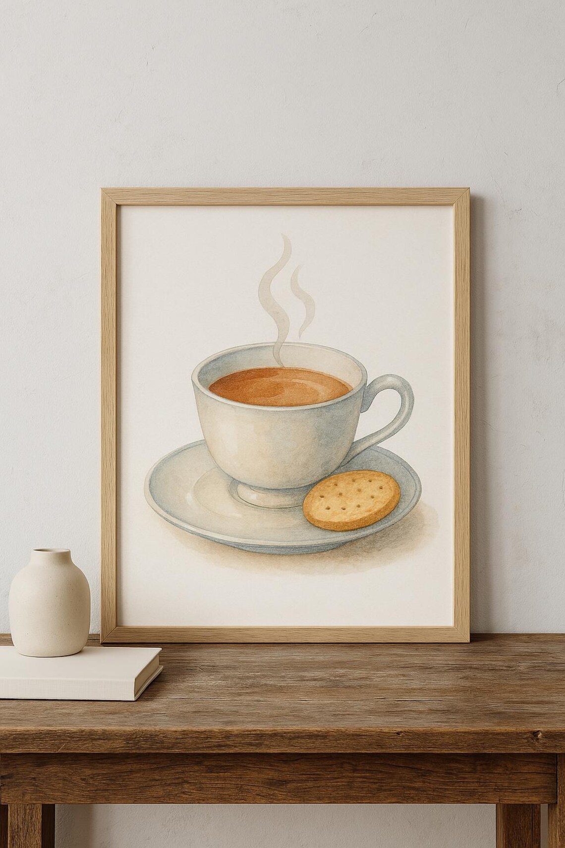 Watercolour Tea Biscuit, Cozy Kitchen Decor