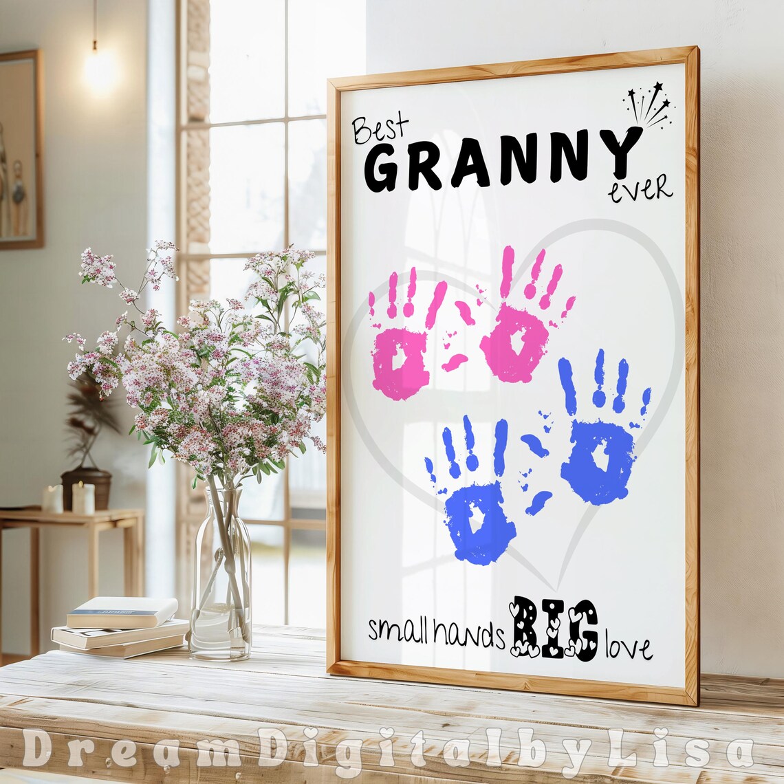 Best Granny Ever Handprint Art, Birthday Gift