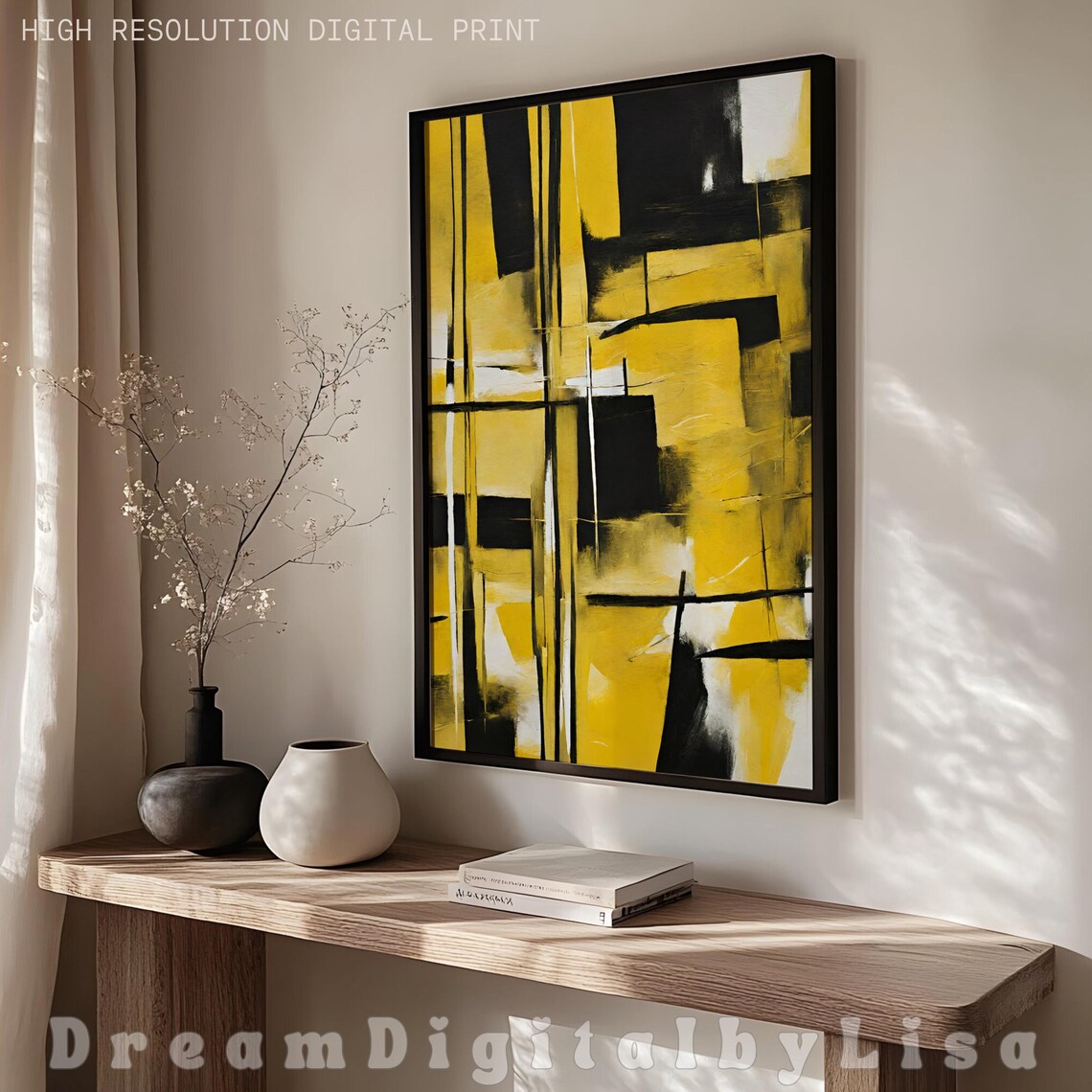 Yellow Abstract, Mustard Wall Decor Poster