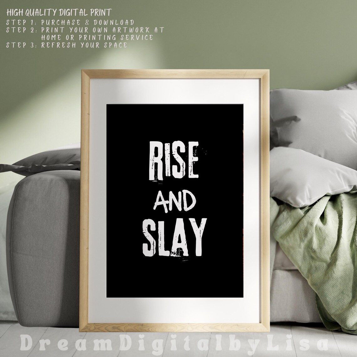 Rise And Slay Bold Black Empowerment Motivational Quote Poster - Image 4