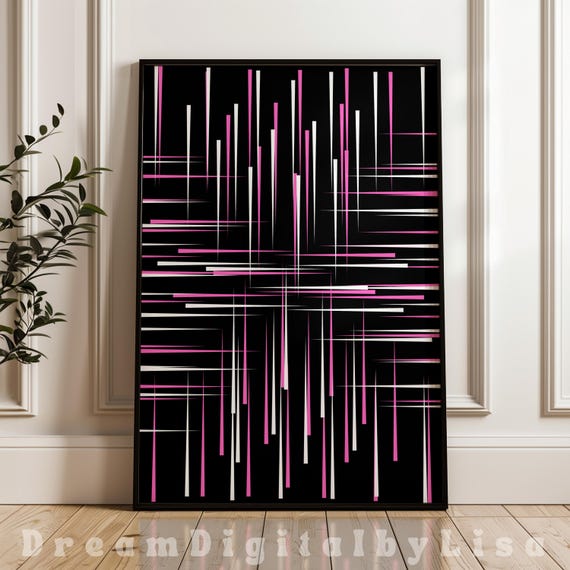 Pink Abstract Geometric Contemporary Criss Cross