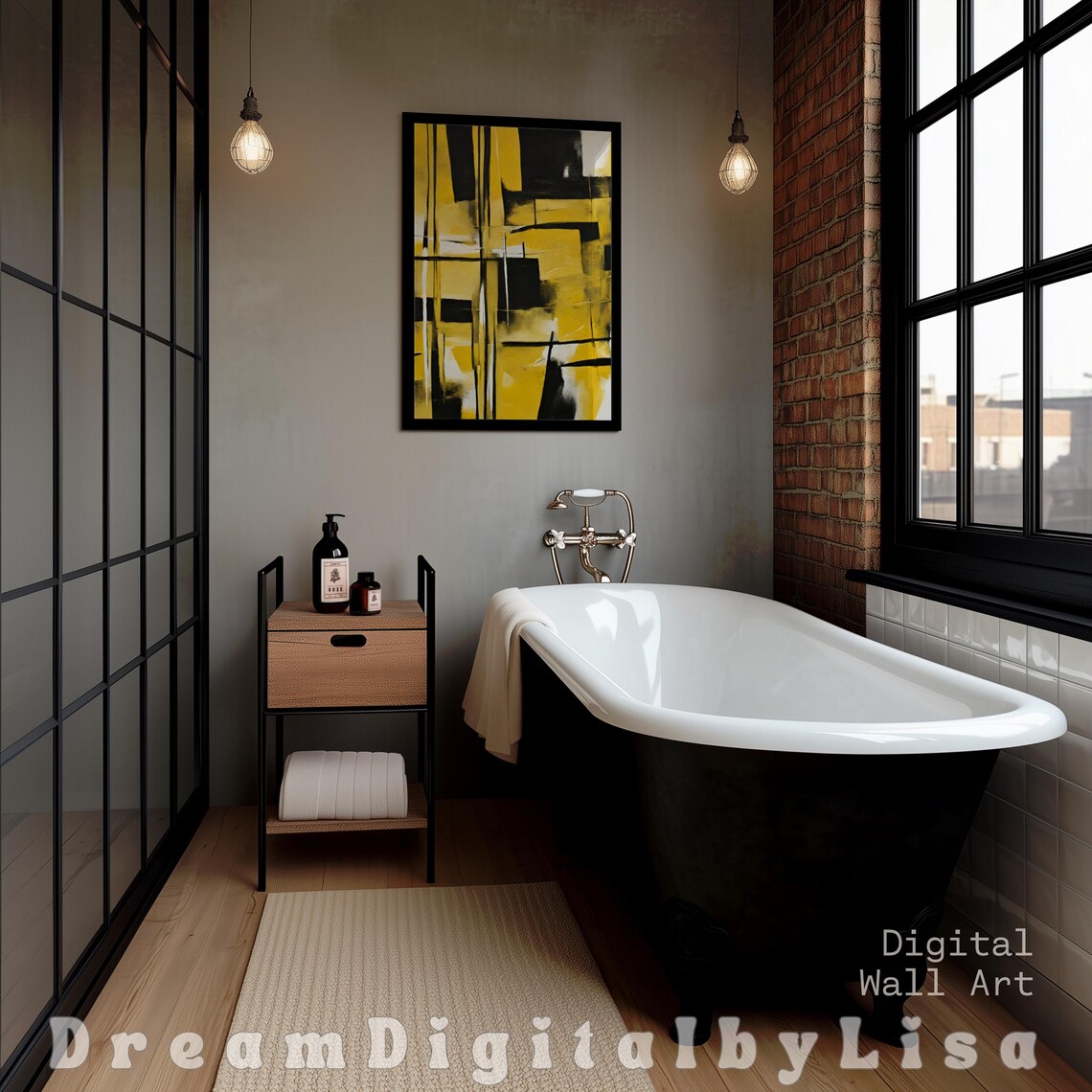 Yellow Abstract, Mustard Wall Decor Poster - Image 2