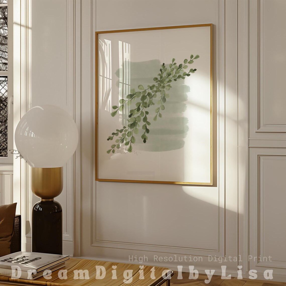 Sage Green Watercolour Leaves, Botanical Decor - Image 2