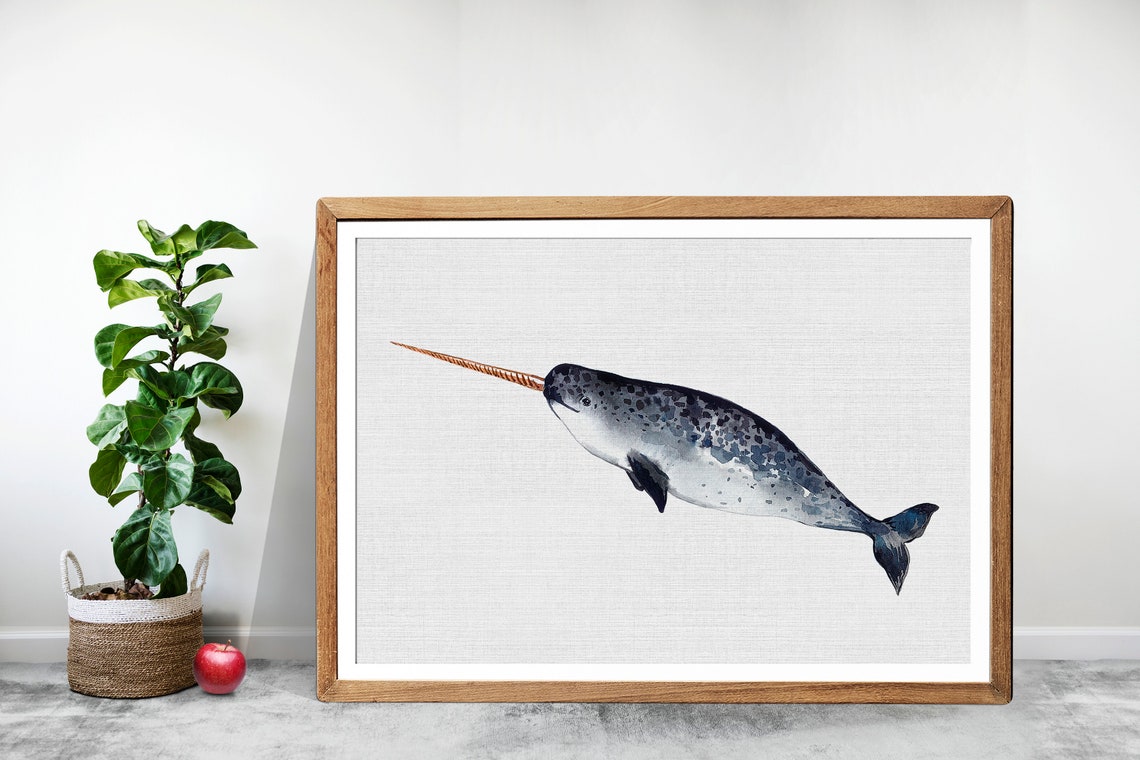 Unicorn Of The Sea Narwhal Art Print, Nursery Decor - Image 3