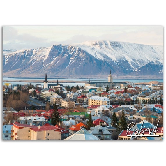 Reykjavik Cityscape Poster Iceland Travel Photo Print