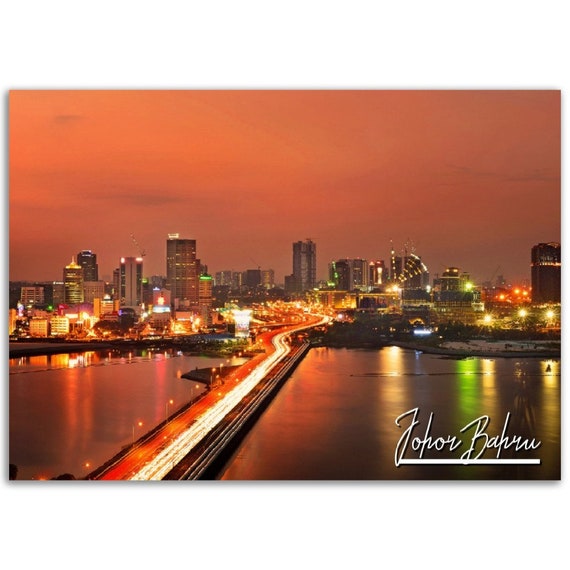 Johor Bahru Skyline Poster Malaysia Travel Photography Print