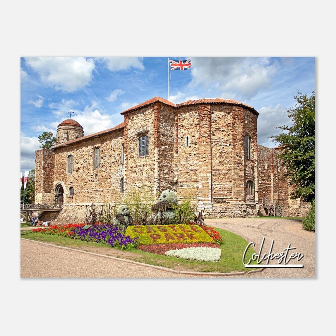 Colchester Norman Castle England Historic Castle Park Travel Poster