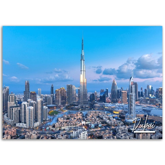 Dubai Poster Print Burj Khalifa Skyline Travel Photography