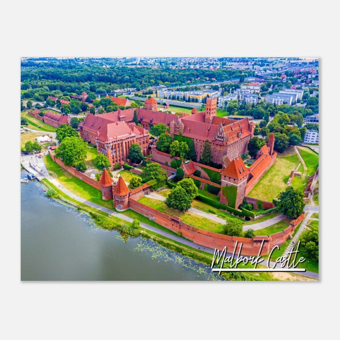 Malbork Castle Poland Travel Poster, Nogat River