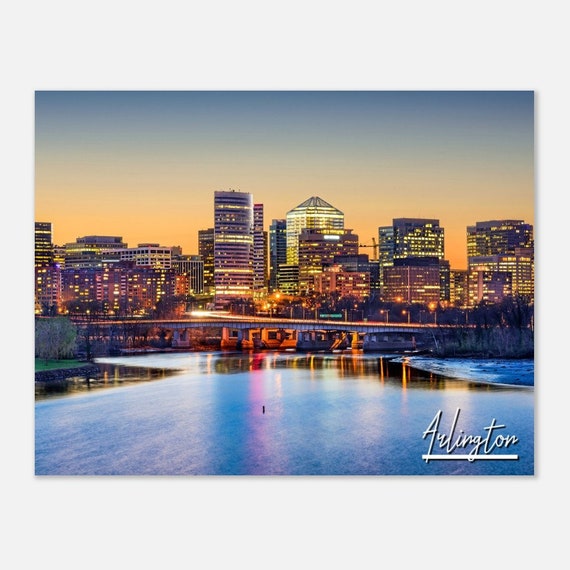 Arlington Virginia Skyline Poster Horizontal Travel Photo Print