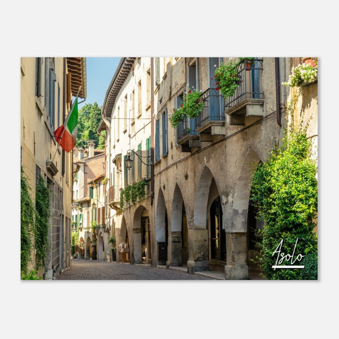 Asolo Italy Old Village Street Arches Travel Photography Poster