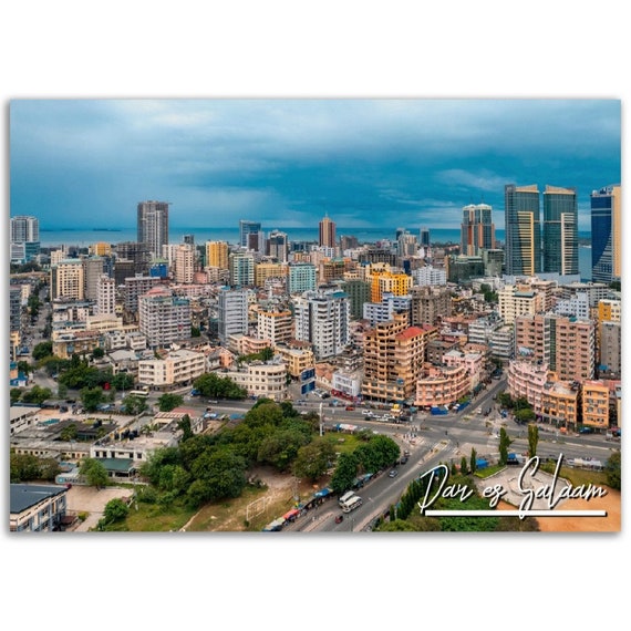 Dar Es Salaam Skyline Poster Tanzania Travel Photography Print
