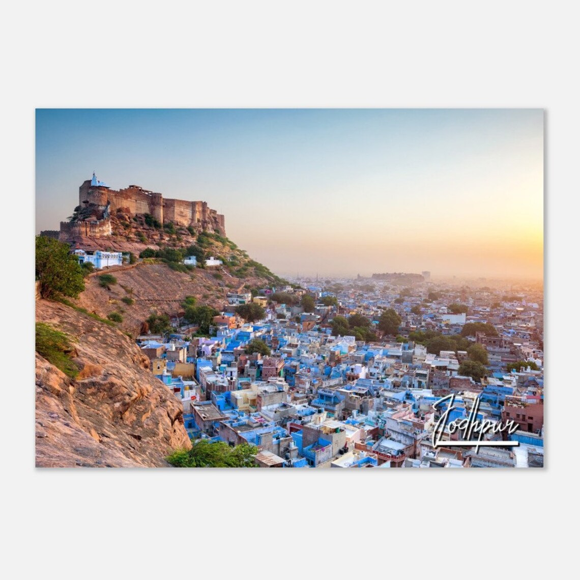 Jodhpur Blue City Mehrangarh Fort Sunset Travel Photography Poster