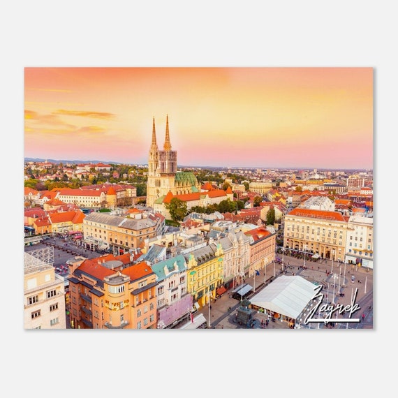Zagreb Croatia Poster Print Cityscape Travel Photo Wall Art