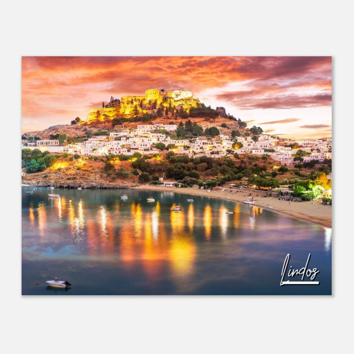Lindos Rhodes Coastal Greek Town Art Print