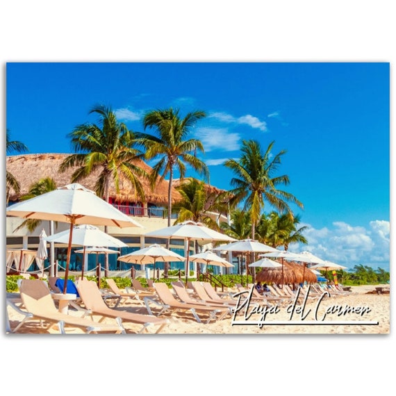 Playa Del Carmen Beach Poster Mexico Travel Photography Print