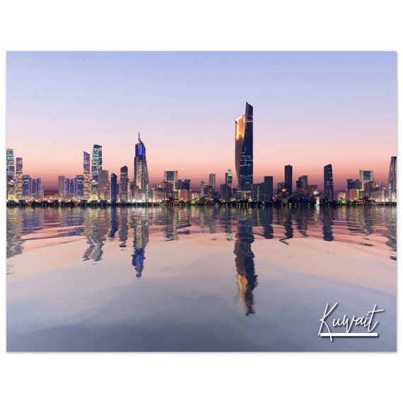 Kuwait City Skyline Poster Middle East Travel Photography Print