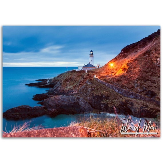 Isle Of Man Lighthouse Poster Coastal Travel Photography Print